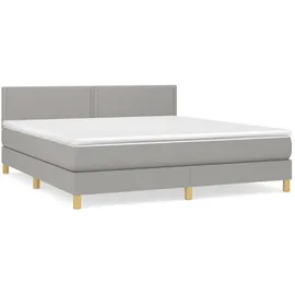 vidaXL Boxspringbett mit Matratze Hellgrau 160x200 cm Stoff
