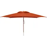 anndora® Sonnenschirm 3 x 4 m eckig terracotta Gartenschirm Holzsonnenschirm