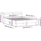 vidaXL Bettgestell 140 x 200 cm Weiß