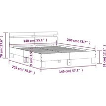 vidaXL Bettgestell 140 x 200 cm Weiß