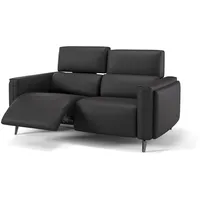 Sofanella 2-Sitzer Leder, Relaxsofa, Designsofa, Designer Couch, Italienisches Sofa, 2er Sofa schwarz