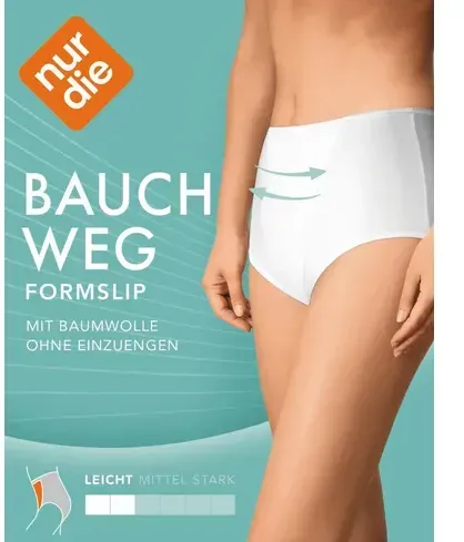 NUR DIE Damen Formslip Cotton aus Baumwolle mit Shaping-Effekt - schwarz