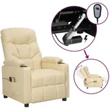 vidaXL Massagesessel Elektrisch Creme 87 x 100,5 x 87 cm Beige mit Fernbedienung