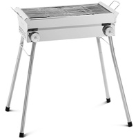 Royal Catering Holzkohlegrill - mit Ablage und klappbarem Rost - 43 x 25 cm - Edelstahl / verzinkter Stahl - Royal Catering