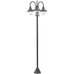 vidaXL Garten-Pollerleuchte E27 220 cm Aluminium 3-Laterne Bronze