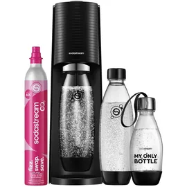 Sodastream Terra black + PET-Flasche 0,5 l + 2 PET-Flaschen 1 l + Zylinder