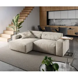 DeLife Eckcouch Cord 230x155 cm Beige