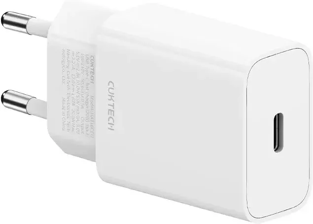 CUKTECH 20 W Max. GaN-Schnellladegerät, USB-C-Adapter, EU-Stecker, HA716CEU, Weiß
