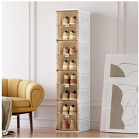 REDOM Schuhschrank mit Türen und Regalen, Schuhbox (PP+ABS+Magnet, für das Wohnzimmer, stapelbarer Aufbewahrungsorganisator Schrank) 164 cm