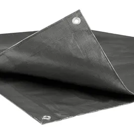 Woltu Abdeckplane wasserdicht, 180 g/m2 PE Schutzplane mit Ösen, UV stabil : Grau 4x4 m Farbe: Grau Größe: 4x4 m