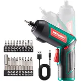 HYCHIKA Akkuschrauber, Cordless Screwdriver 6N·m Drehmoment und 2000mAh Akku 3,6V mit 20 Zubehörteilen, LED Licht, Magnetfutter für Schrauben