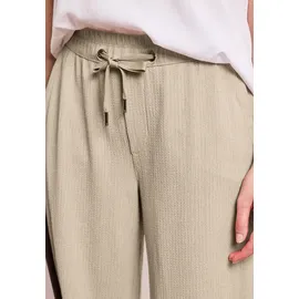STREET ONE STREET ONE, Damen, Gr. 40, Länge 30, beige (cobble stone (länge 30)), Web, Obermaterial: 59% Polyester, 40% Viskose, 1% Elasthan, unifarben, loose fit lang, Hosen Jogginghose, mit elastischem Bund