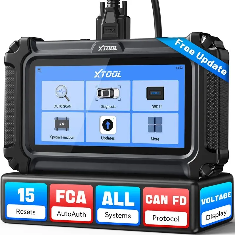 XTOOL D6 OBD2-Scanner, 2026 Scan-Tool zur umfassenden Systemdiagnose, kostenloser Update-Scan-Tool mit 15 Dienstleistungen, Kurbelsensor-Neulernung, Drosselklappe-Neulernung, Ölwechselzähler zurücksetzen, ABS-Bleeding, FCA & CAN FD