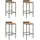 vidaXL Barhocker 4 St. Grau Poly Rattan und Massivholz Akazie 0 x 0 x 0 cm