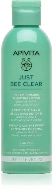 Apivita Just Bee Clear Pore Minimizing Lotion Pflege gegen geweitete Poren und Mitesser 200 ml