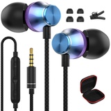 Kopfhörer mit Kabel für Samsung Galaxy A15 A14 A12 A25 A23 A52S A42 A72 A32 S10, In Ear Kopfhörer 3.5mm Ohrhörer mit Mikrofon und Lautstärkeregler Kabel Kopfhörer für Redmi Note 13 12 Pro+11 11S 10S 9