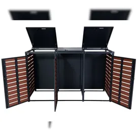 Mendler Mülltonnenverkleidung HWC-K14 119 x 205 x 84 cm braun