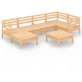 vidaXL 7-tlg. Garten-Lounge-Set Massivholz Kiefer
