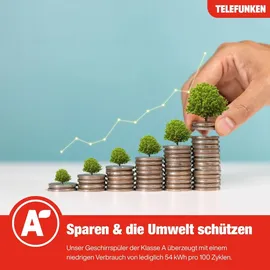 Telefunken GEU6014AI Unterbau-Geschirrspüler (Unterbau, 600 mm, Silber)