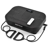 meteor Vibrationsplatte – Fitnessgerät für Zuhause mit 120 Intensitätsstufen und 5 Programmen – 3 Trainingszonen – Massage‐ und Sportgerät mit Fernbedienung und Widerstandsbändern – bis 160 kg
