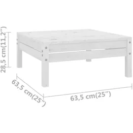 vidaXL 3-tlg. Garten-Lounge-Set Massivholz Kiefer Weiß