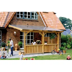 Brüstungsgeländer SKANHOLZ, beige (natur), H:84cm L:170cm, Geländer