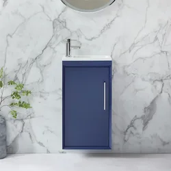 Waschtischunterschrank hängend mit Waschbecken 40cm für Gäste-WCs, Farbe & Griffe wählbar - Edge Hudson Reed