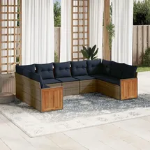 vidaXL Gartensofa-Set 9-tlg. grau