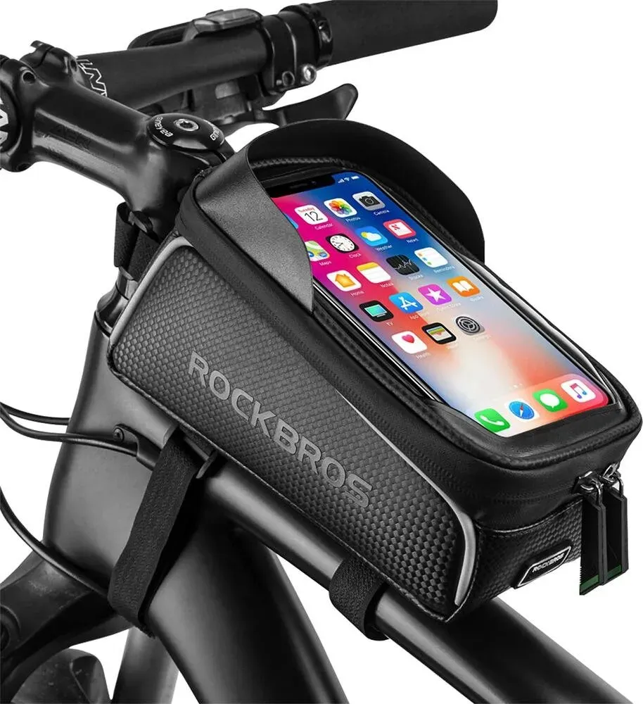 Fahrradtasche mit wasserdichter Smartphone-Halterung Schwarz schwarz 1,5 LITER
