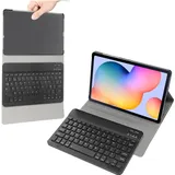 Cazy QWERTY Bluetooth Keyboard Cover voor Samsung Galaxy Tab S6 Lite - zwart (DE, Samsung Galaxy Tab S6 Lite), Tablet Tastatur, Schwarz