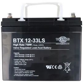 Wing BTX12-33LS 12V 33Ah high rate hochstromfähig Bleiakku AGM Blei Gel Akku