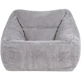 I.C.O.N. Icon Sitzsack Sessel für Erwachsene, Grau, Flauschiger Cord Stoff, Riesen Sitzsack Cord mit Füllung, Bean Bag Chair, Bequemer Sessel Wohnzimmer, Lounge, Schlafzimmer, Büro