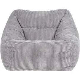 I.C.O.N. Icon Sitzsack Sessel für Erwachsene, Grau, Flauschiger Cord Stoff, Riesen Sitzsack Cord mit Füllung, Bean Bag Chair, Bequemer Sessel Wohnzimmer, Lounge, Schlafzimmer, Büro
