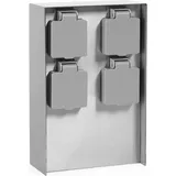 Wiltec Gartensteckdose 4-fach Grau