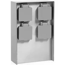 Wiltec Gartensteckdose 4-fach Grau