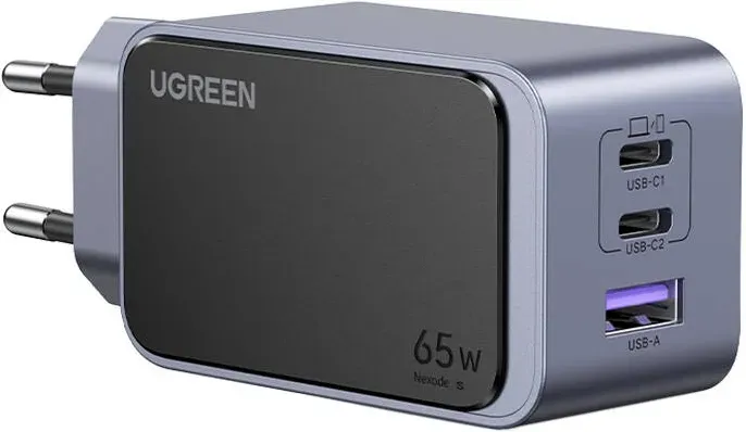 UGREEN Nexode S 65W GaN Ladegerät, kompatibel mit iPhone 17/16/15, MacBook, iPad Pro, Pixel 9, Samsung Galaxy S24/S23, Tab A8/S8 usw.