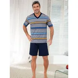 Witt Weiden Shorty Pyjama gestreift Blau/Gelb 44/46