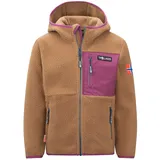 Trollkids Kinder Aurlandsfjord Fleecejacke 116 - almond/bright berry/madeira blue