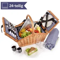 sänger Picknickkorb Sylt (Set, 24 St., Picknickkorb), 4 Personen, Picknickdecke & Geschirr braun