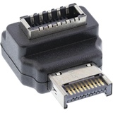 InLine USB 3.2 Adapter intern, Frontpanel USB-E Stecker zu USB-E Buchse 90°