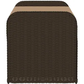 vidaXL Sitzbank mit Stauraum & Kissen Braun 115x51x52 cm Poly Rattan