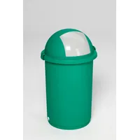 PROREGAL Robuster Abfallbehälter mit Einwurfklappe | 50 Liter, HxBxT 76x41x41cm | Kunststoff | Grün | Mülleimer Abfalleimer Müllkorb