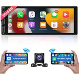 Hodozzy 2G 64G Android 13 Wireless Carplay Android Auto, Autoradio 1 Din 6,86 Zoll Touchscreen Bildschirm Autoradio GPS Navi Wi-Fi,Radio 1 Din Bluetooth FM/RDS USB AUX Eingang/EQ SWC+Rückfahrkamera