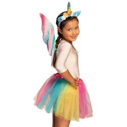 Boland Kostüm Einhornfee Accessoire-Set für Kinder, Pastellfarbenes Kostümset für geflügelte Einhörner bunt