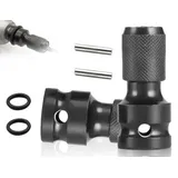 KAPSING 2 Stück Stecknuss Adapter, schlagschrauber adapter, 1/2 Vierkantantantrieb auf 1/4 Sechskantschaft, 1/2 zoll bit adapter, Schlagschrauber für Adapter schlagschrauber nüsse