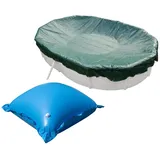 Evolution Abdeckplane mit 11 Luftkissen SET Oval 540x350cm Grün Übermaß Winter Pool