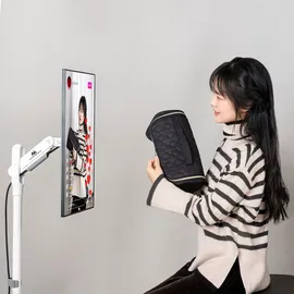 Maclean Brackets Maclean Mobiler Monitor/TV-Bodenständer, Gasfeder, 17"-35", weiß, MC-970W - Weiß