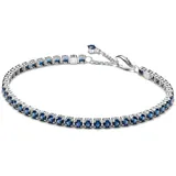 Pandora 591469C02 Damen Tennisarmband Silber Funkelndes Blaues aus Sterling mit künstlichen Kristallen, Größe: 18 cm