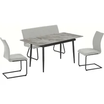 otto home Essgruppe »Stevian« Set, Ausziehbarer Esstisch + Bank + 2 Stühle, 4 Stk. tlg.