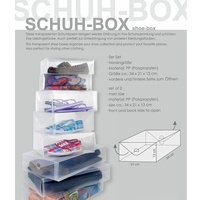 Schuh-Boxen 2er Set, für Herrengrößen Schuhbox Boxen Aufbewahrungsbox